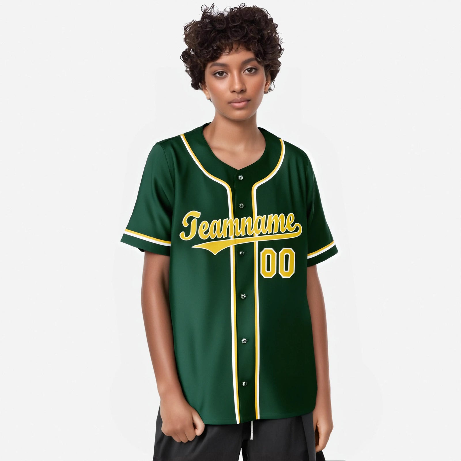 Custom Green Yellow White Authentic Baseball Jersey