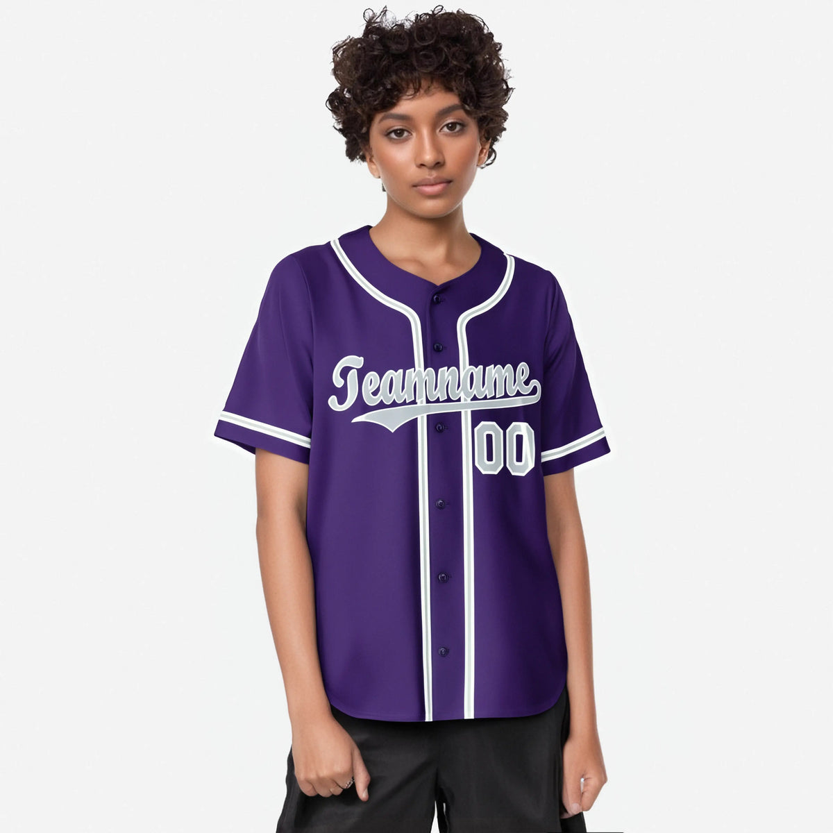 Custom Purple Gray White Authentic Baseball Jersey