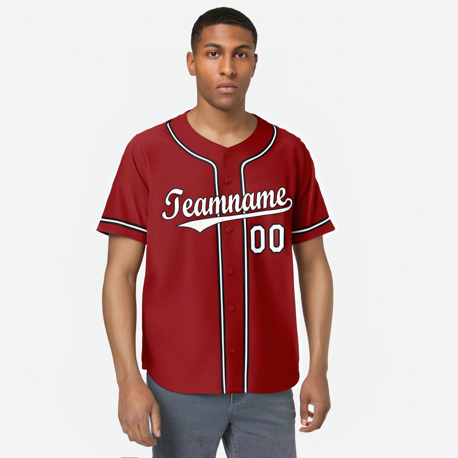 Custom Royal Red White Black Authentic Baseball Jersey
