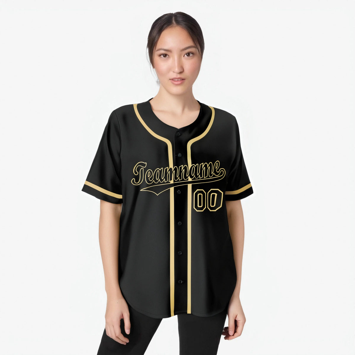 Custom Black Old Gold Authentic Baseball Jersey