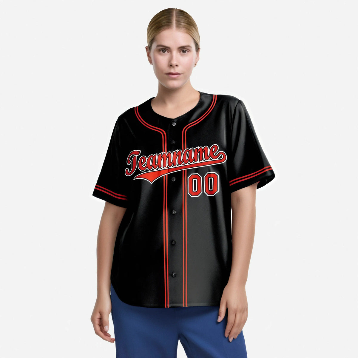 Custom Black Red White Authentic Baseball Jersey