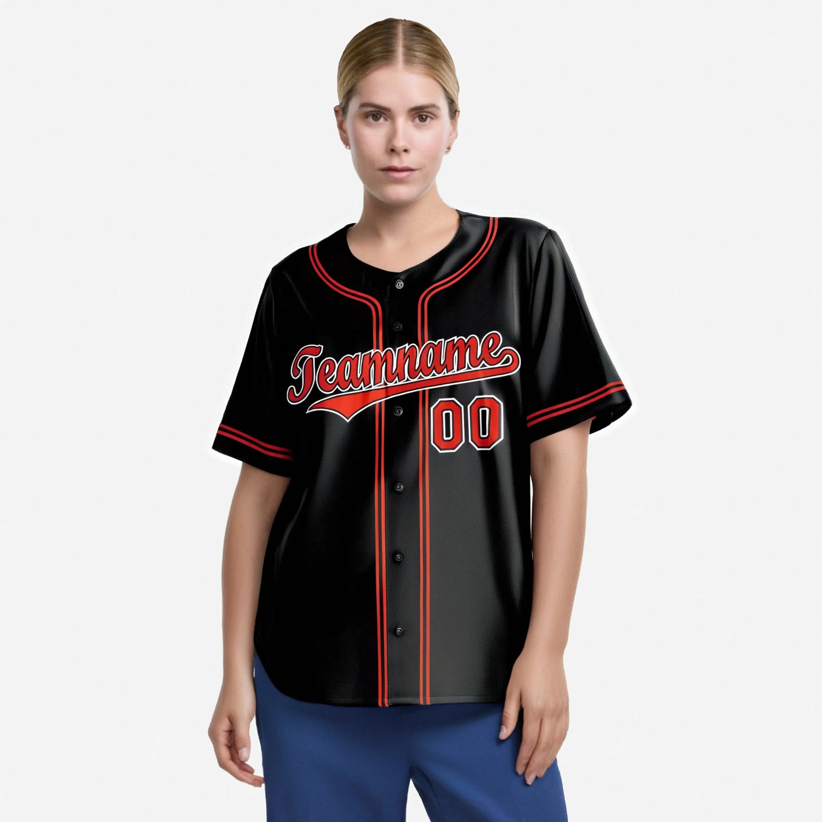 Custom Black Red White Authentic Baseball Jersey