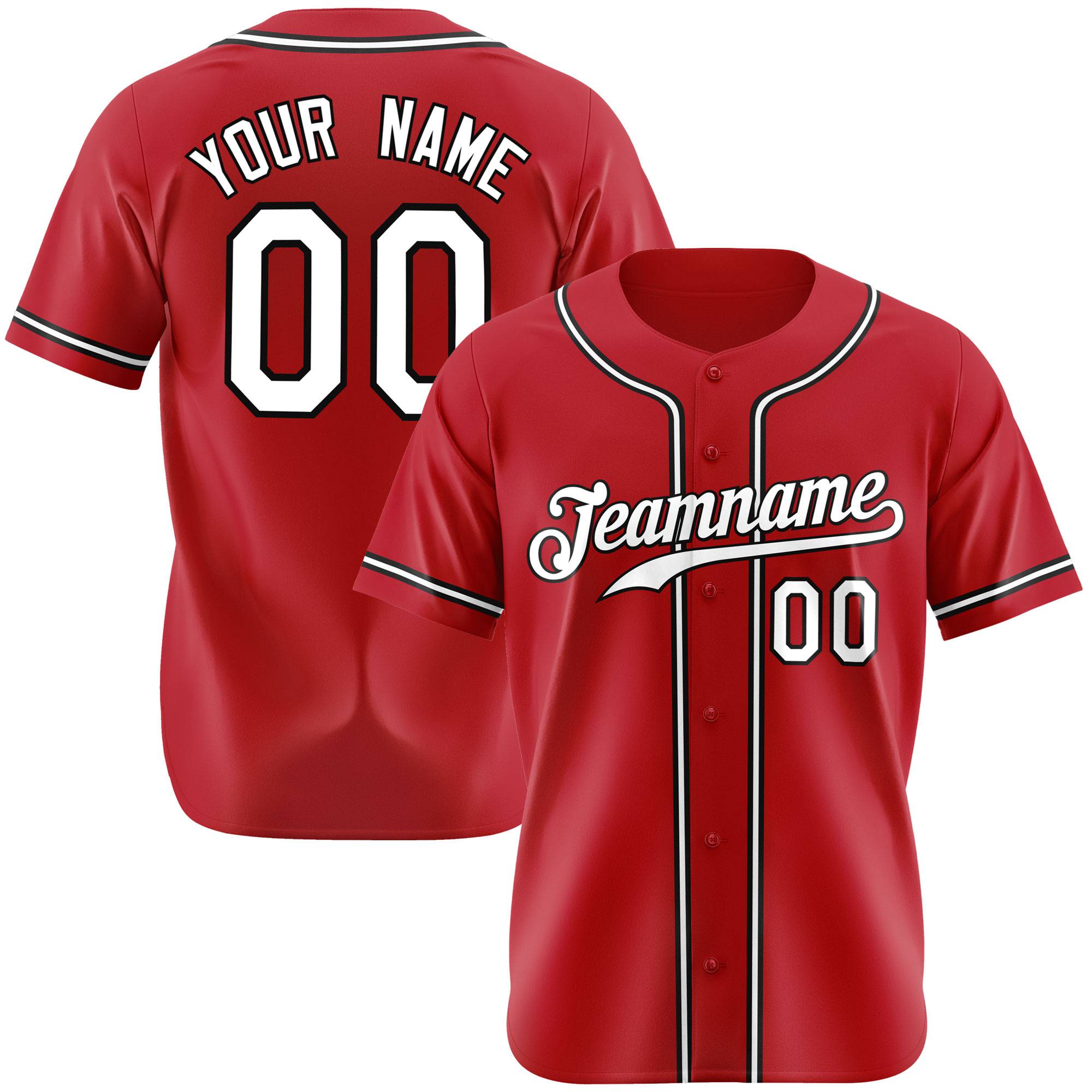 Custom Royal Red White Black Authentic Baseball Jersey