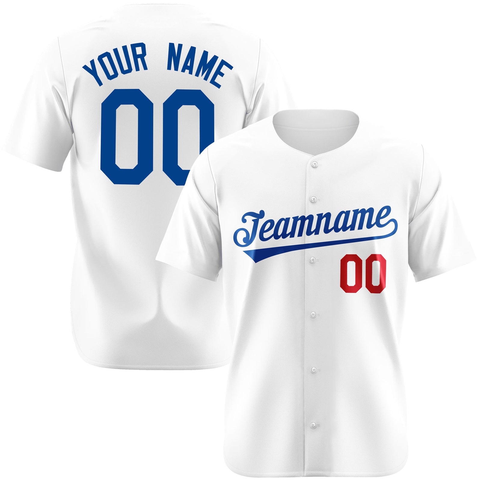 Custom White Royal Red Authentic Baseball Jersey