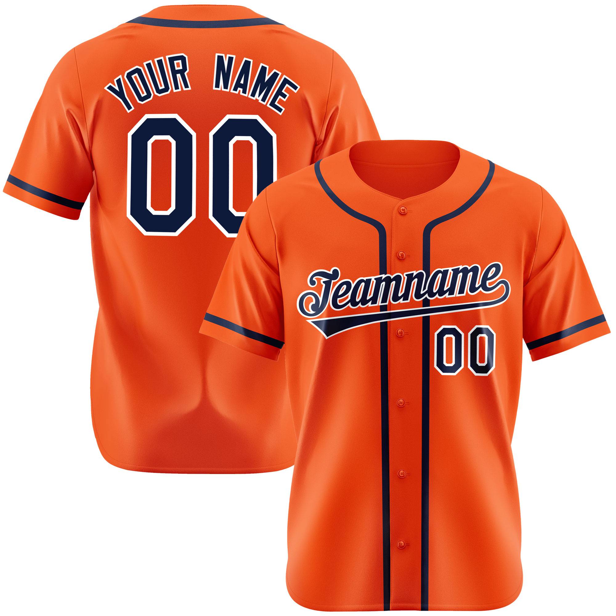 Custom Orange Navy White Authentic Baseball Jersey