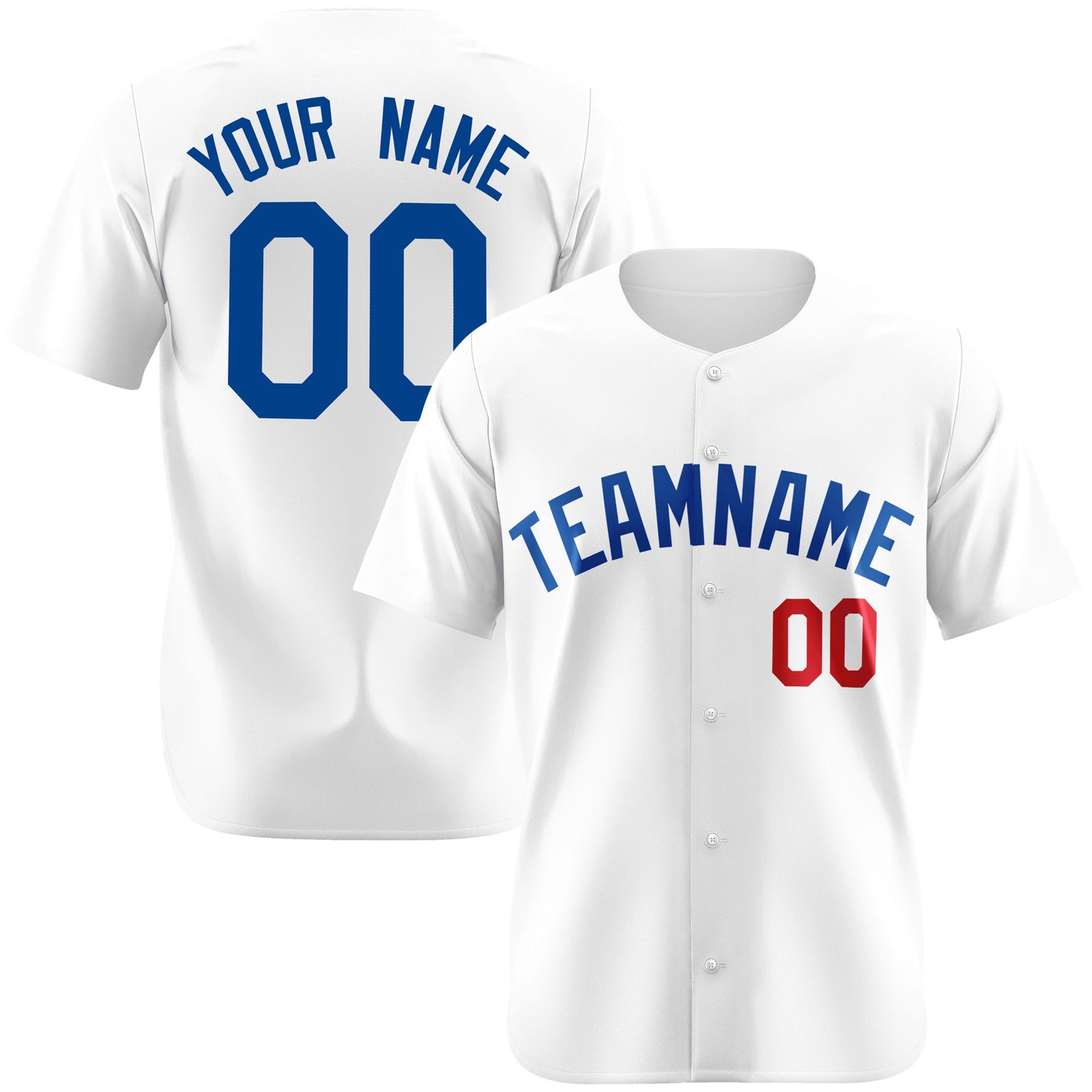 Custom White Royal Red Authentic Baseball Jersey
