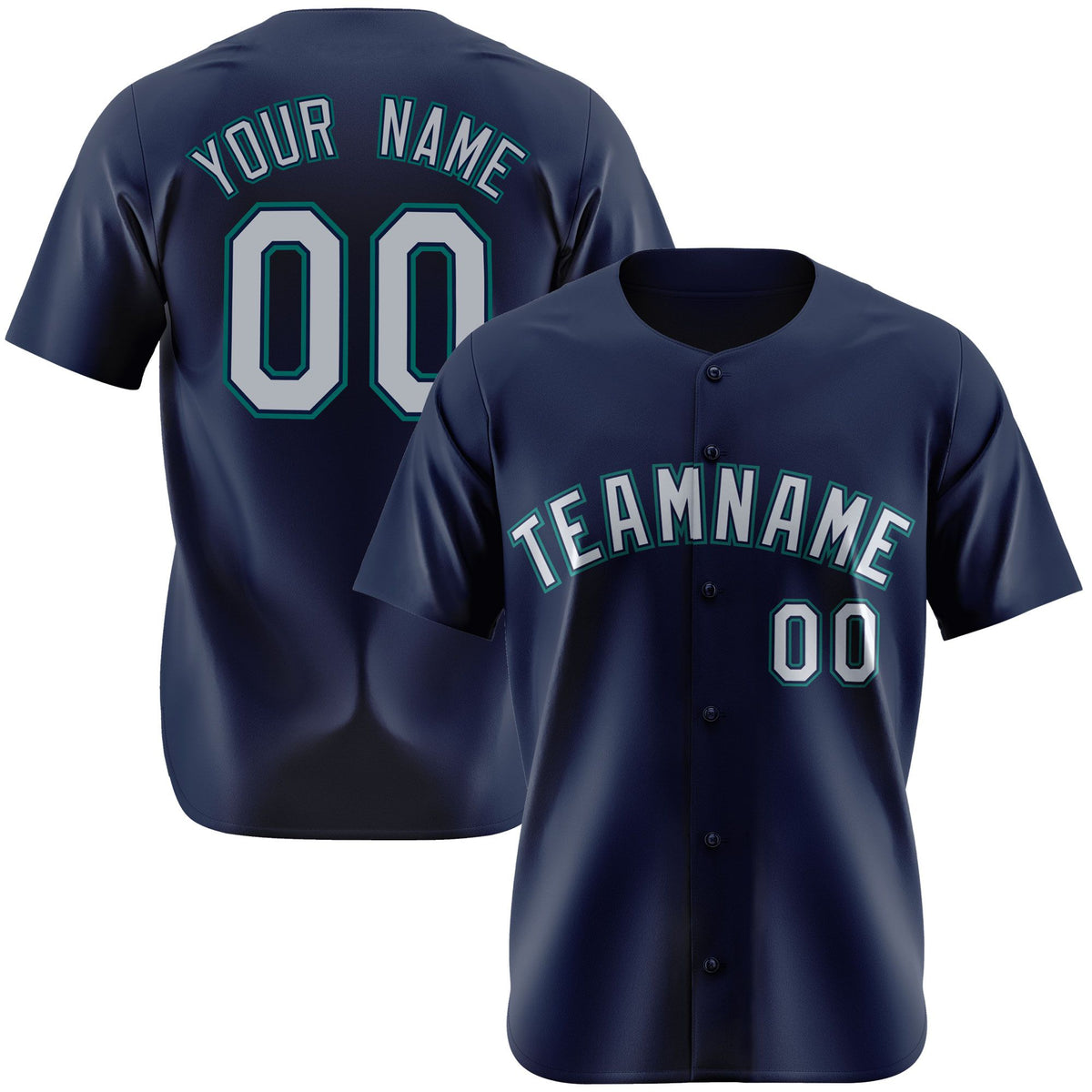Custom Navy Gray Authentic Baseball Jersey