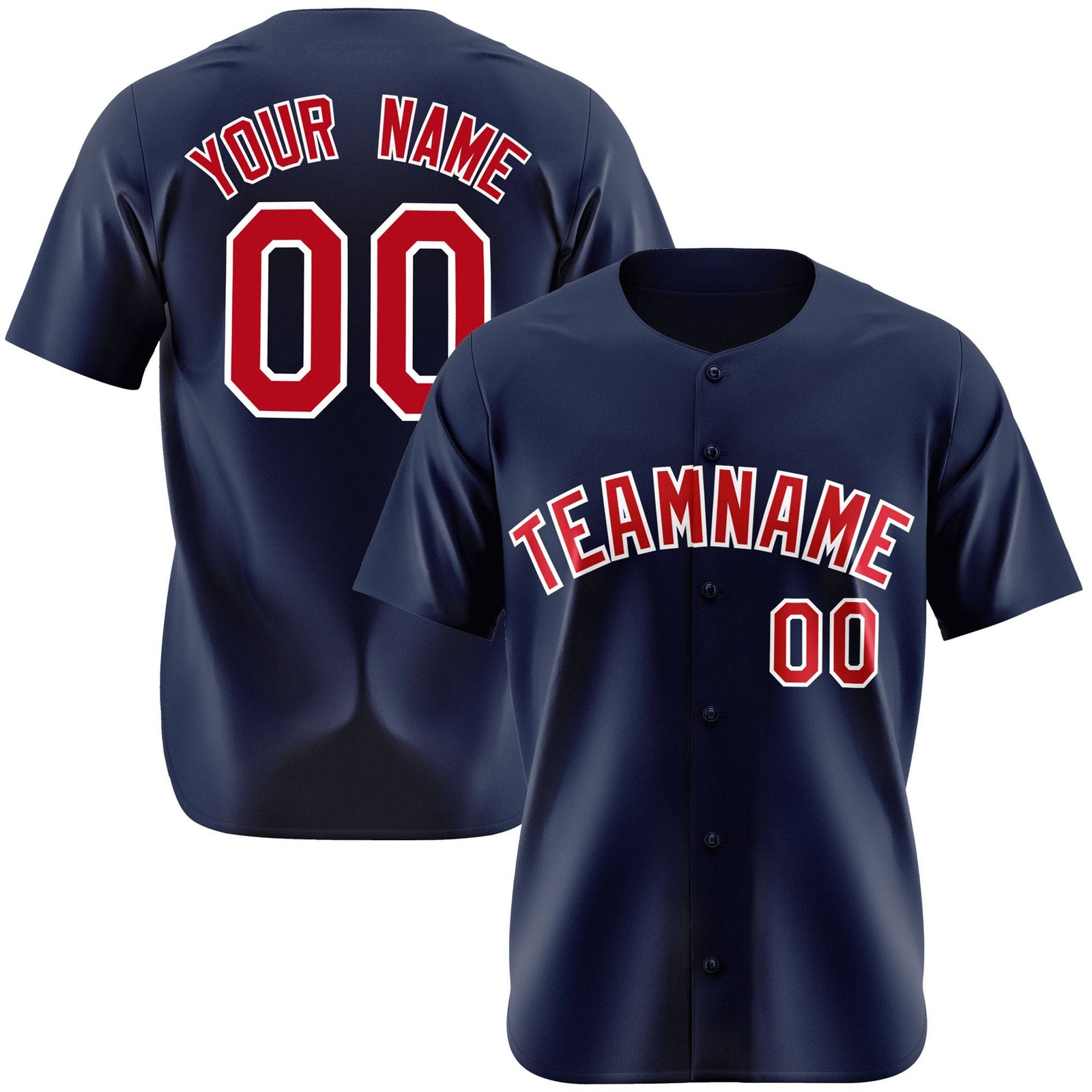 Custom Navy Royal Red Authentic Baseball Jersey