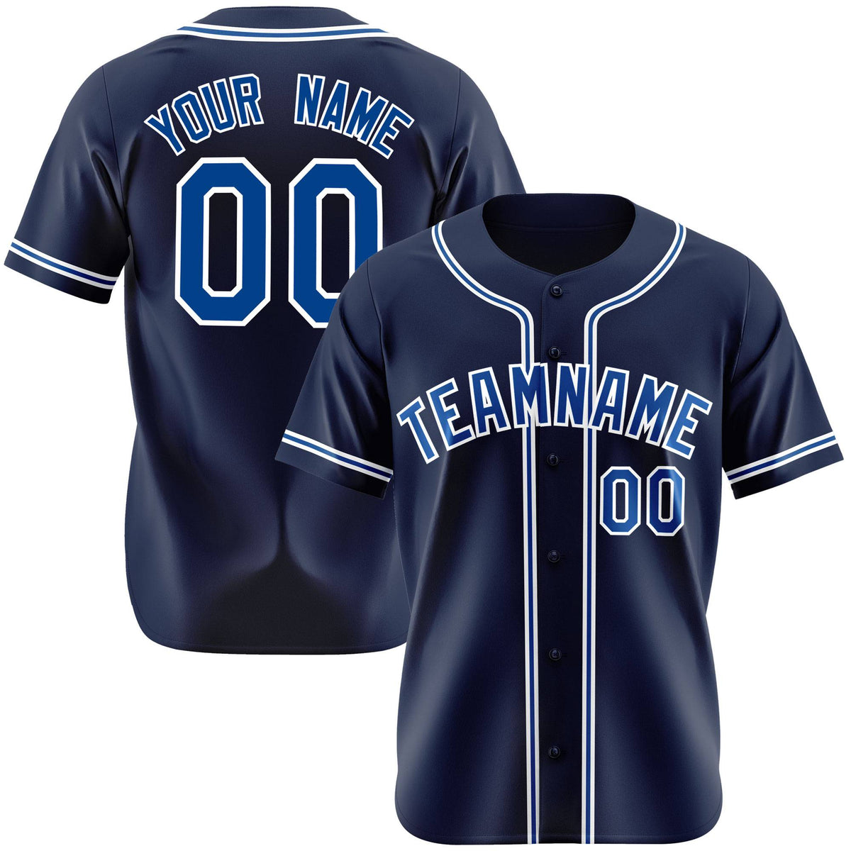 Custom Navy Blue White Authentic Baseball Jersey