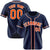 Custom Navy Orange White Authentic Baseball Jersey