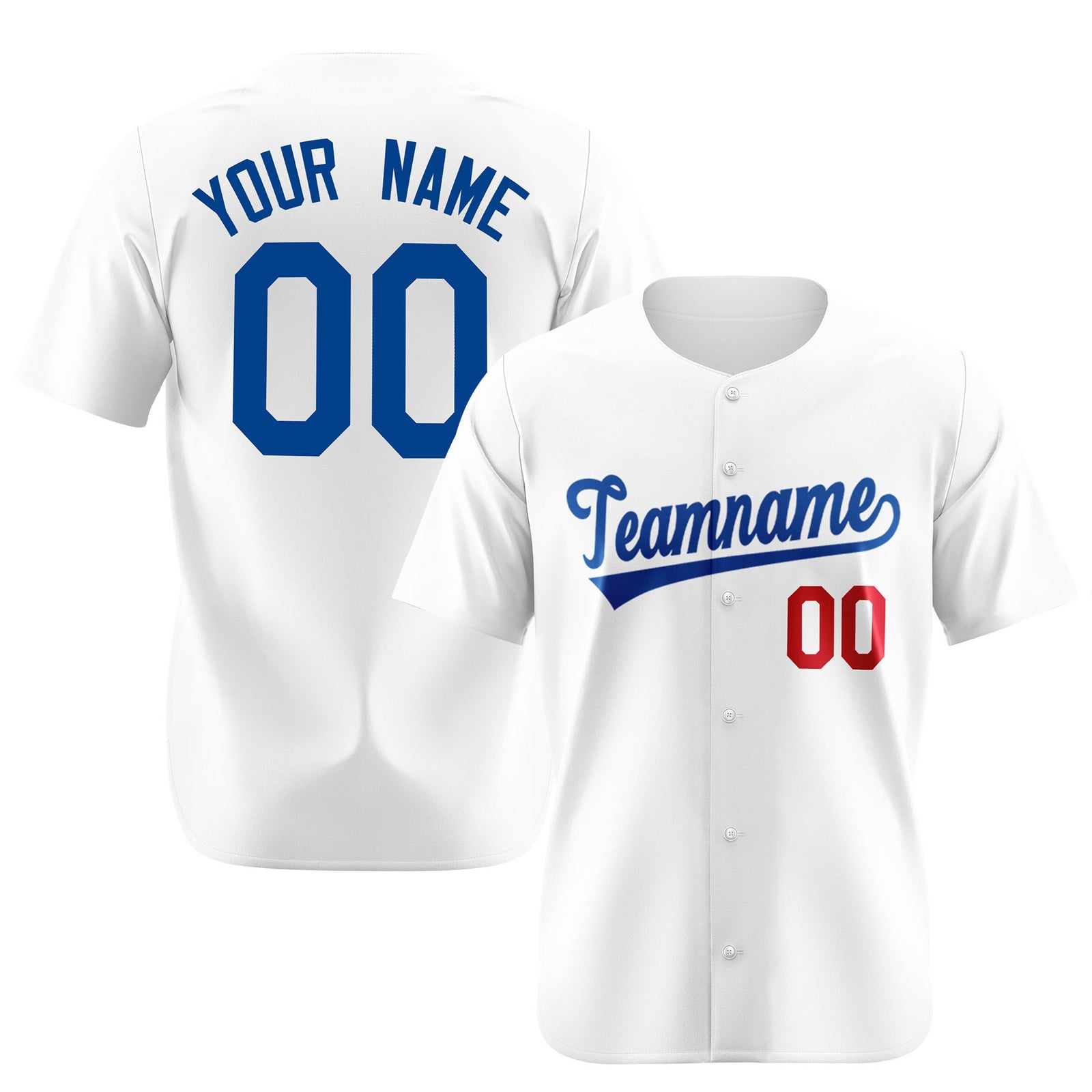 Custom White Royal Red Authentic Baseball Jersey