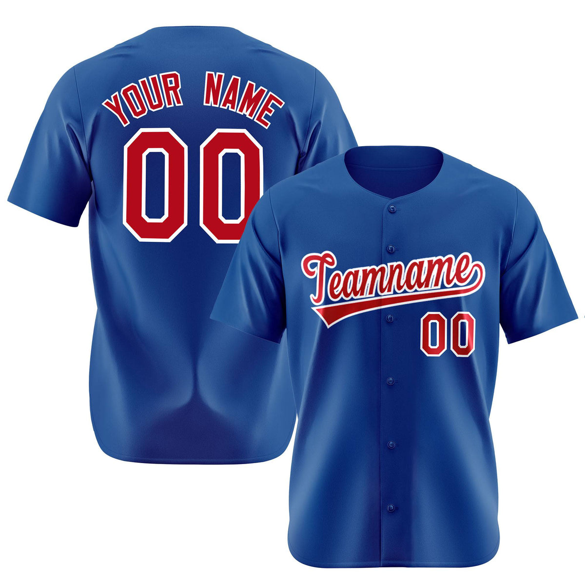 Custom Royal Blue Red Authentic Baseball Jersey