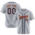 Custom Gray Navy Orange Authentic Baseball Jersey