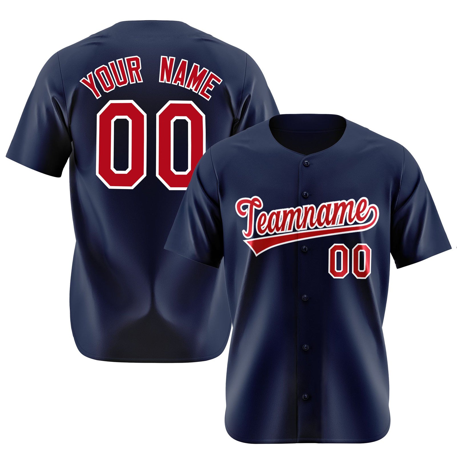 Custom Navy Royal Red Authentic Baseball Jersey