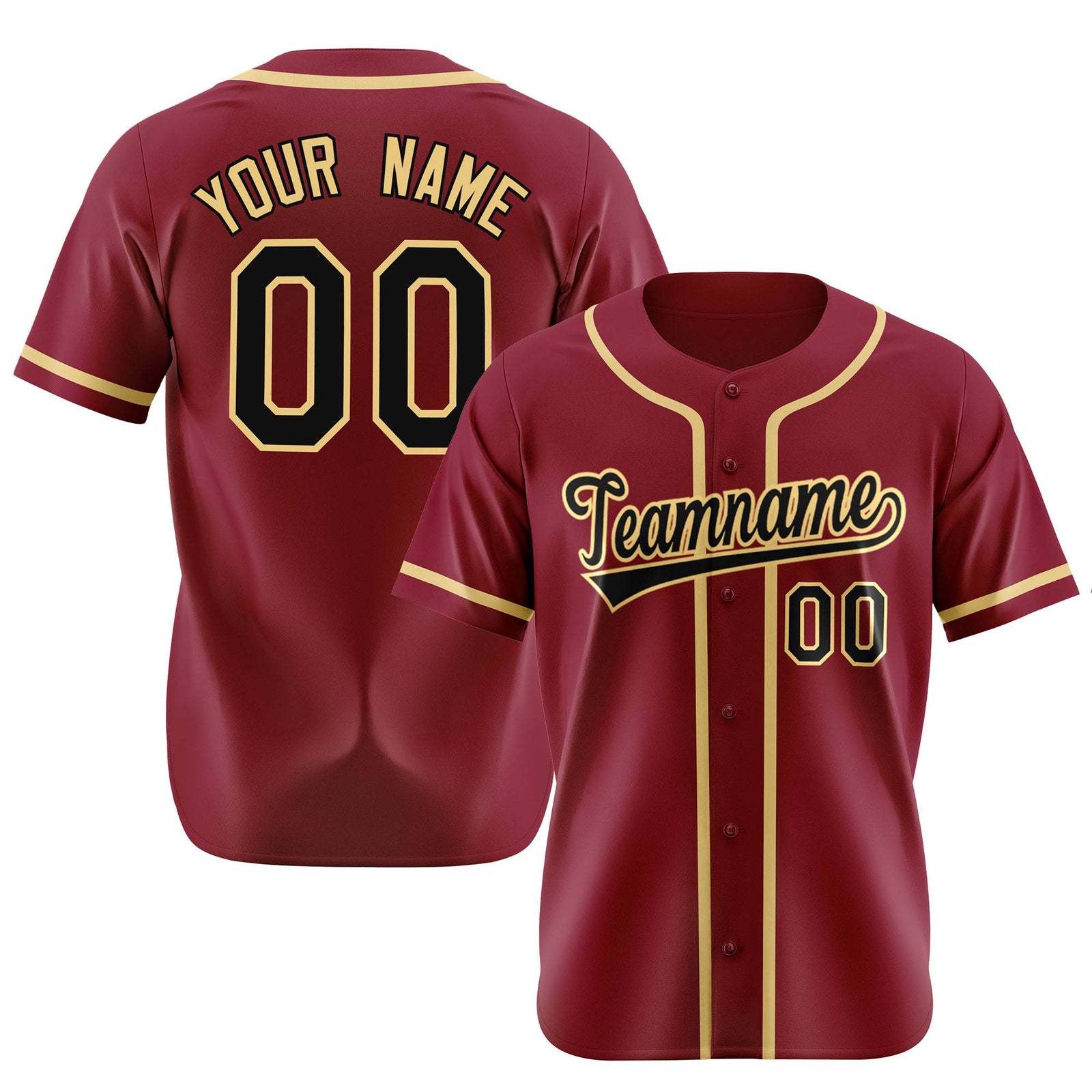 Custom Crimson Khaki Authentic Baseball Jersey