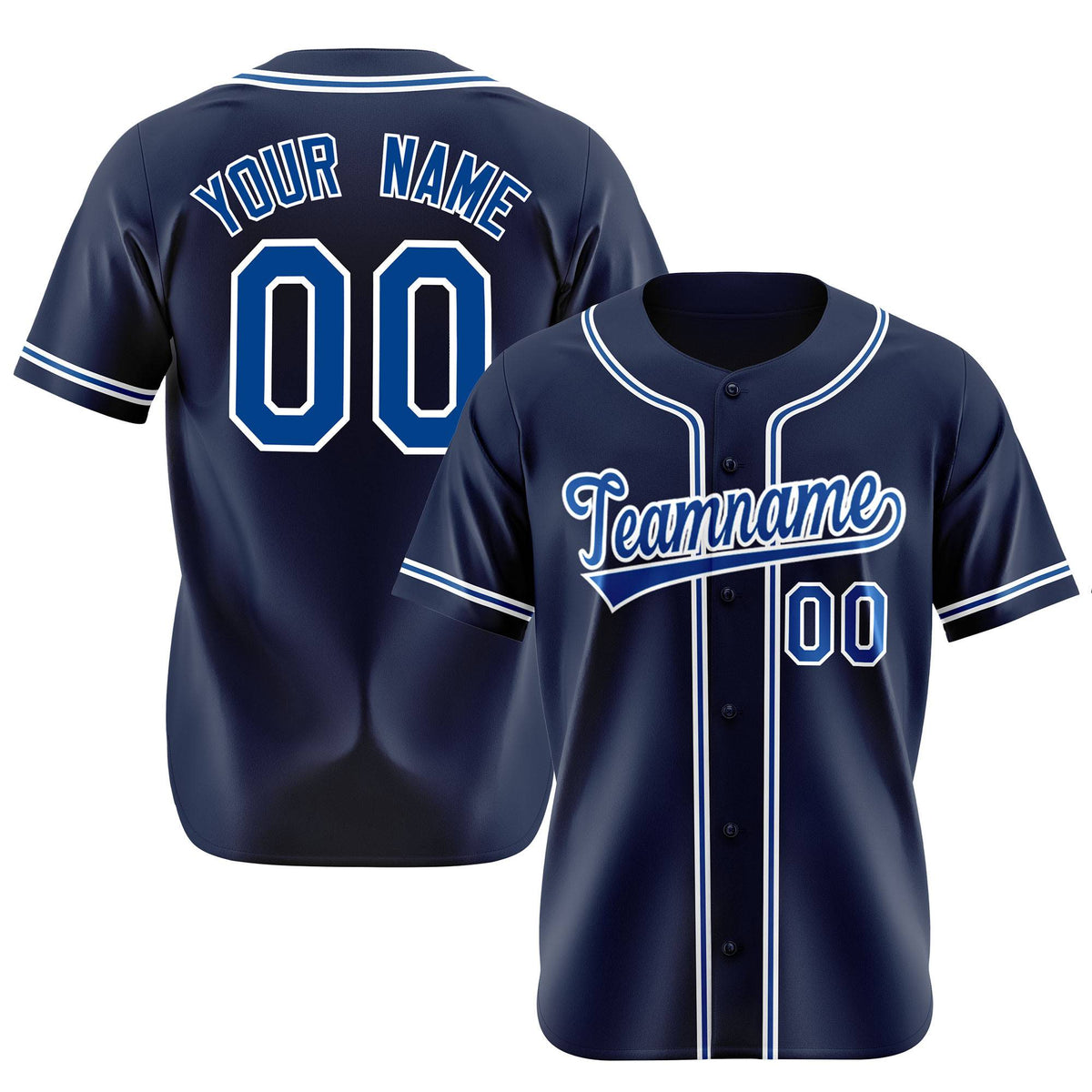 Custom Navy Blue White Authentic Baseball Jersey