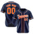 Custom Navy Orange White Authentic Baseball Jersey