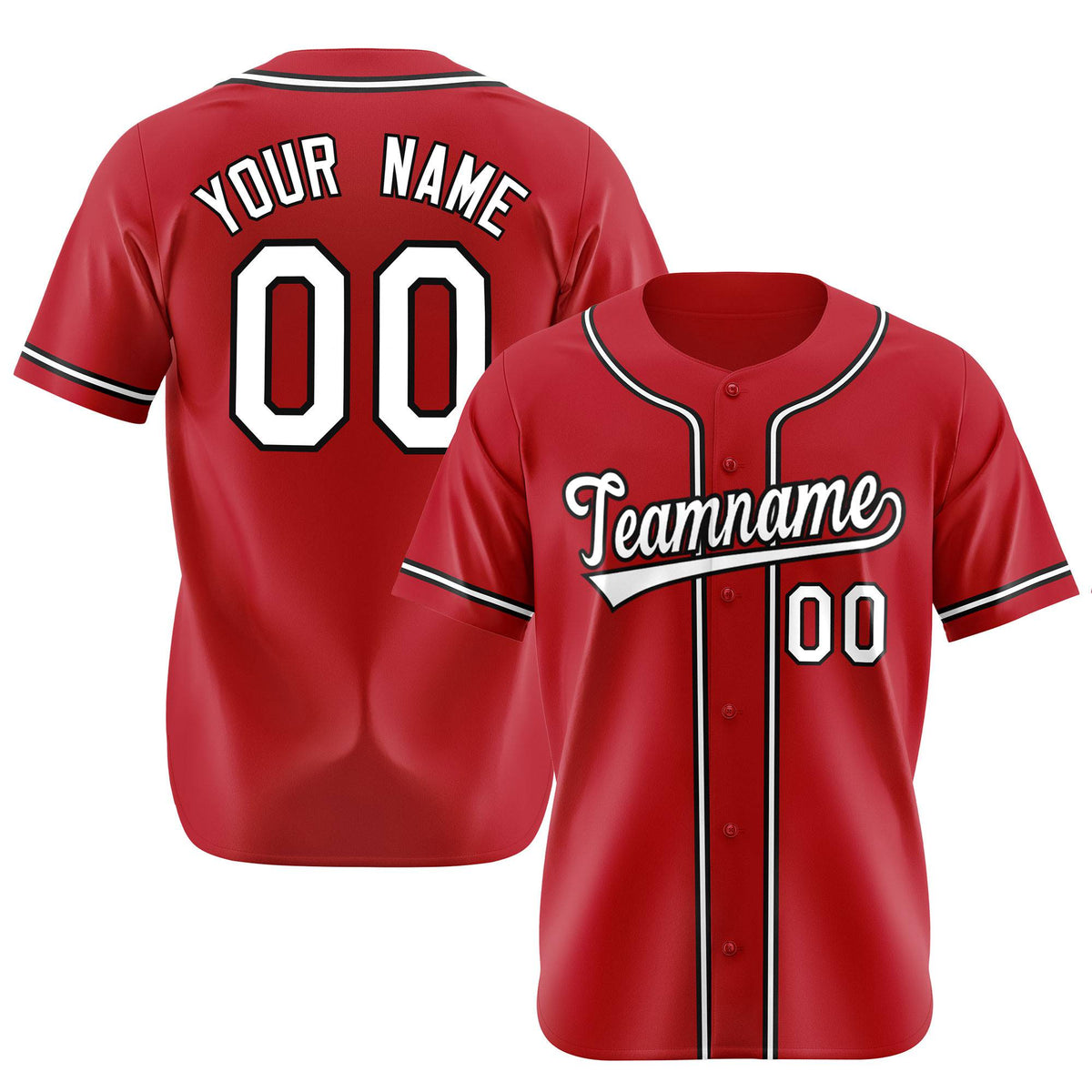 Custom Royal Red White Black Authentic Baseball Jersey