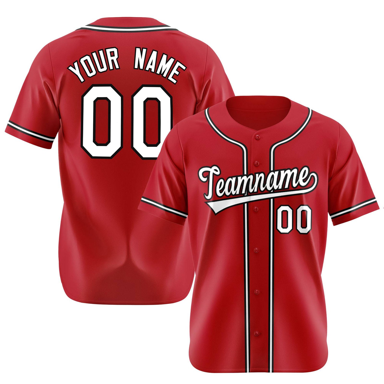 Custom Royal Red White Black Authentic Baseball Jersey