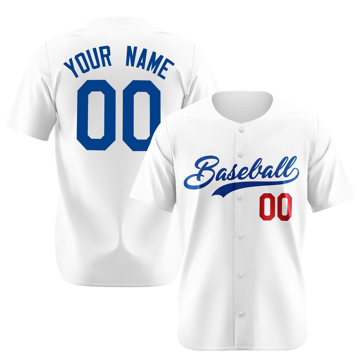 Custom White Royal Red Authentic Baseball Jersey