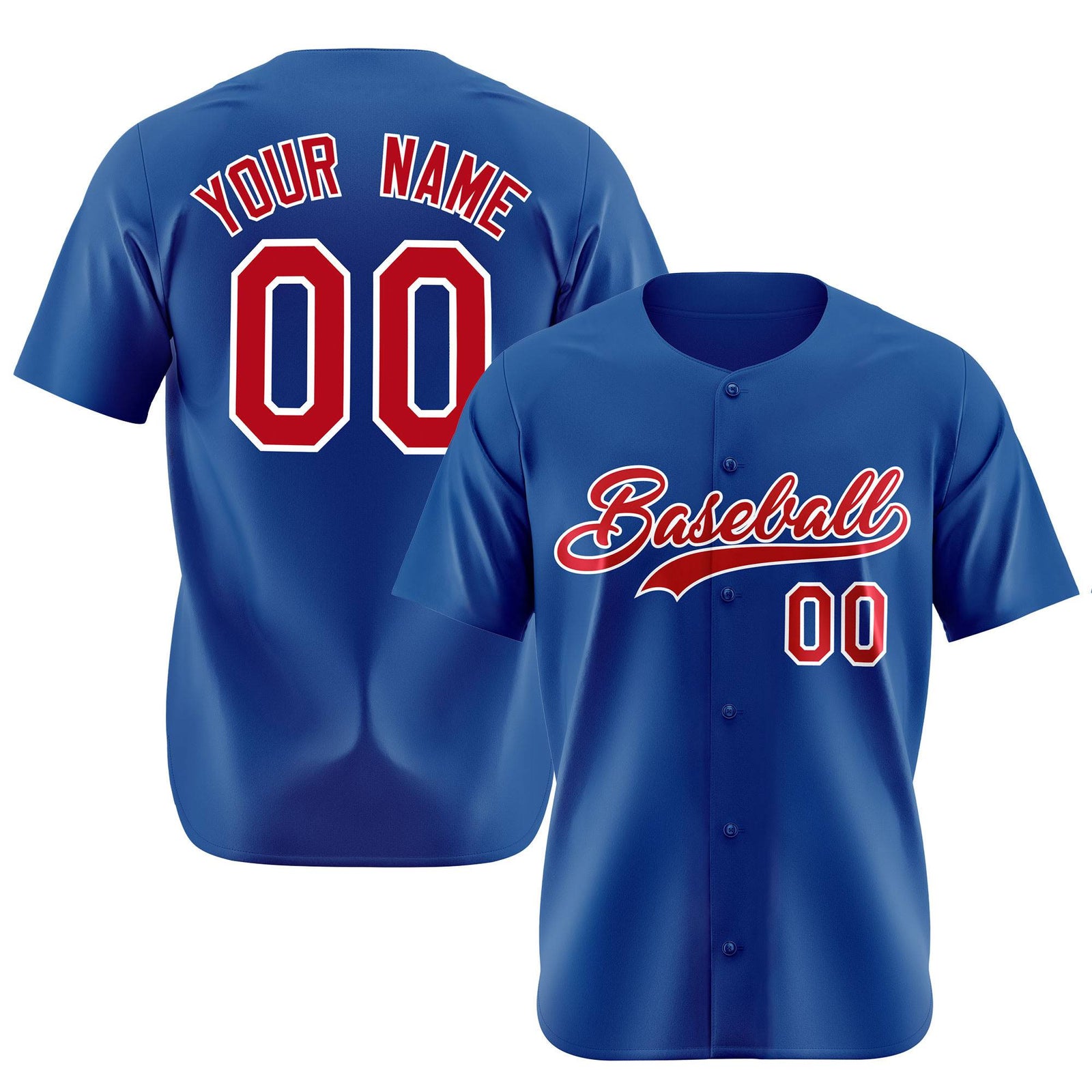 Custom Royal Blue Red Authentic Baseball Jersey