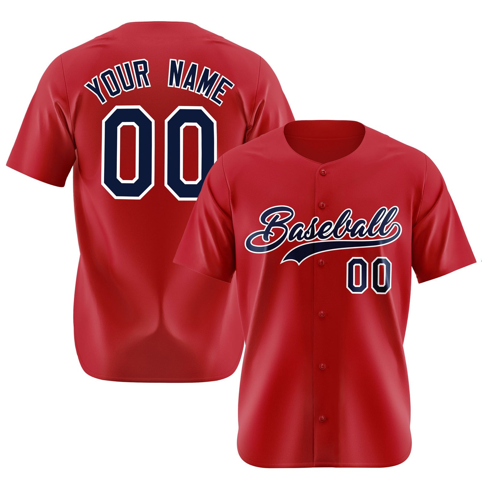 Custom Royal Red Navy White Authentic Baseball Jersey