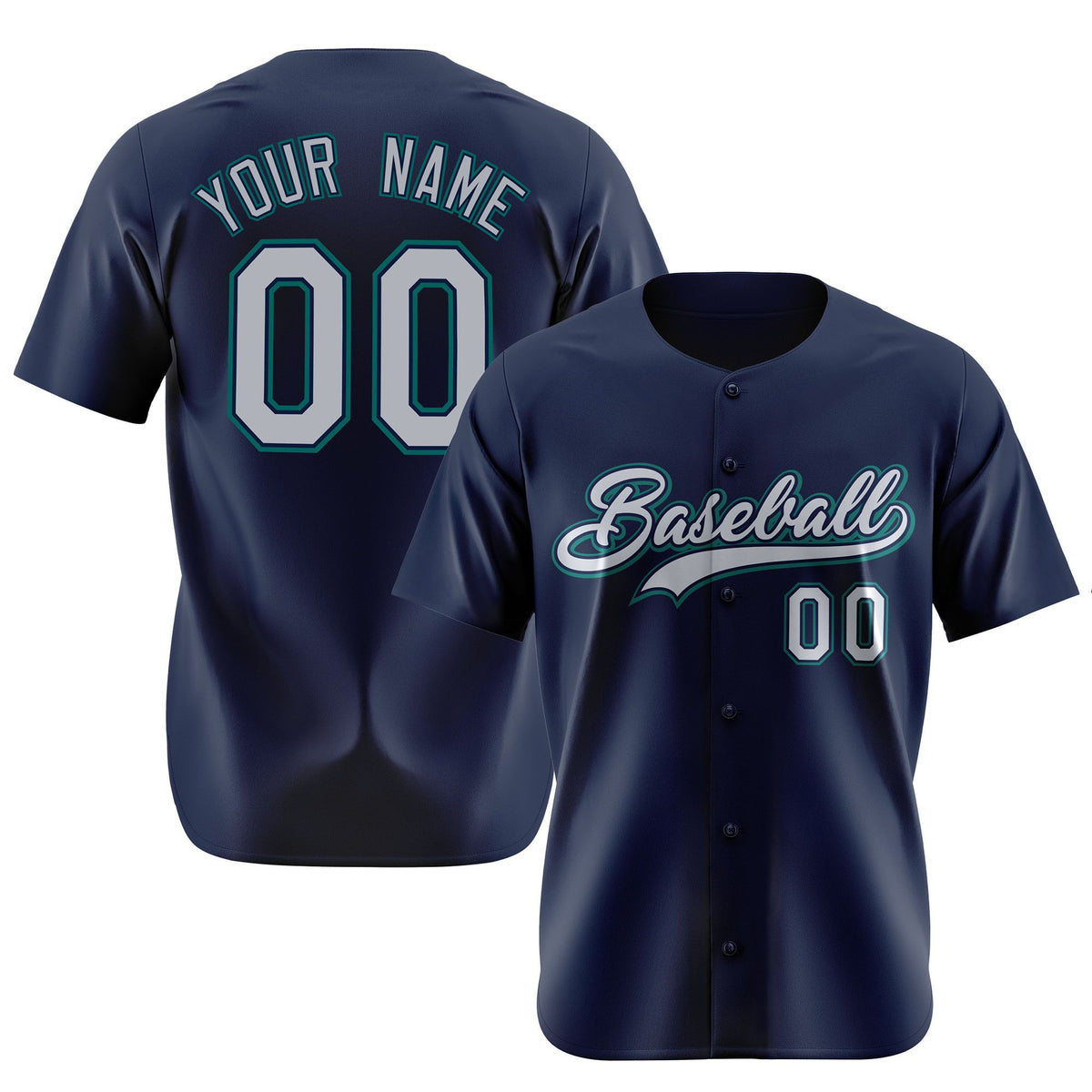 Custom Navy Gray Authentic Baseball Jersey
