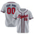 Custom Gray Red Navy Authentic Baseball Jersey