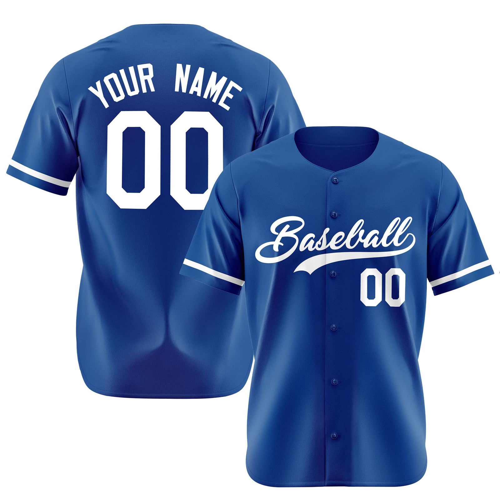 Custom Royal Blue White Authentic Baseball Jersey