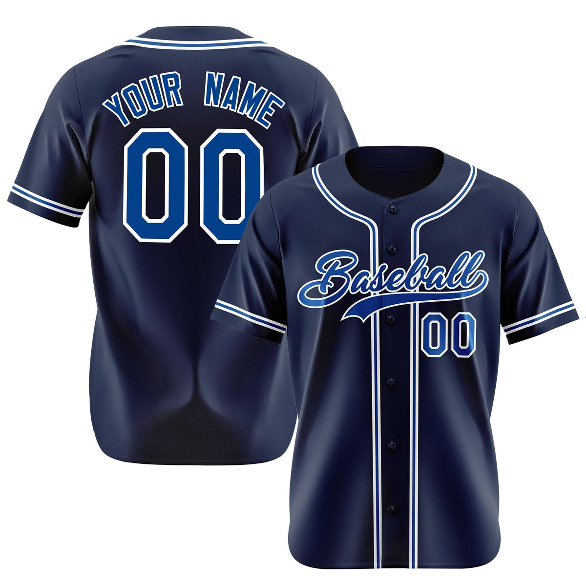 Custom Navy Blue White Authentic Baseball Jersey