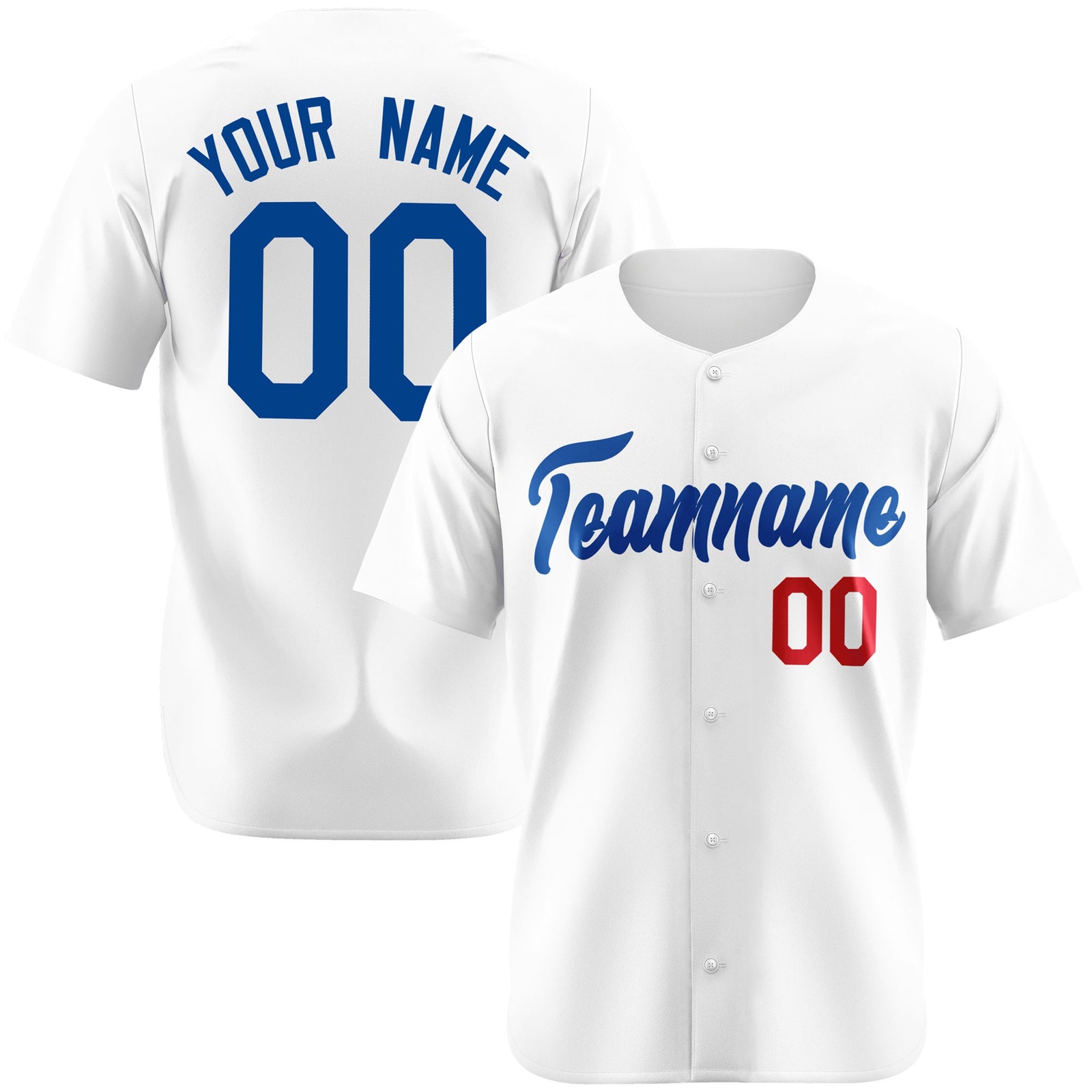 Custom White Royal Red Authentic Baseball Jersey