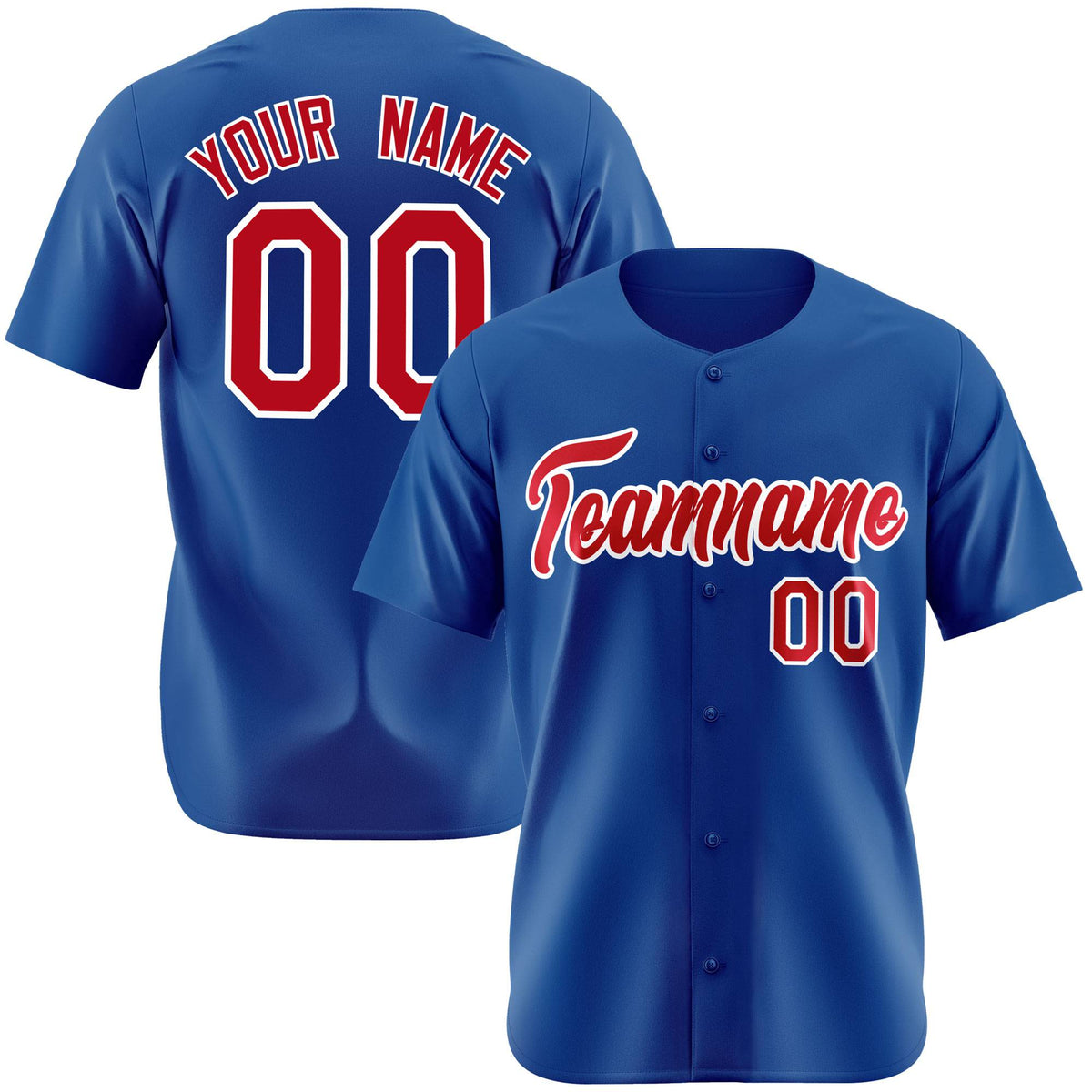 Custom Royal Blue Red Authentic Baseball Jersey