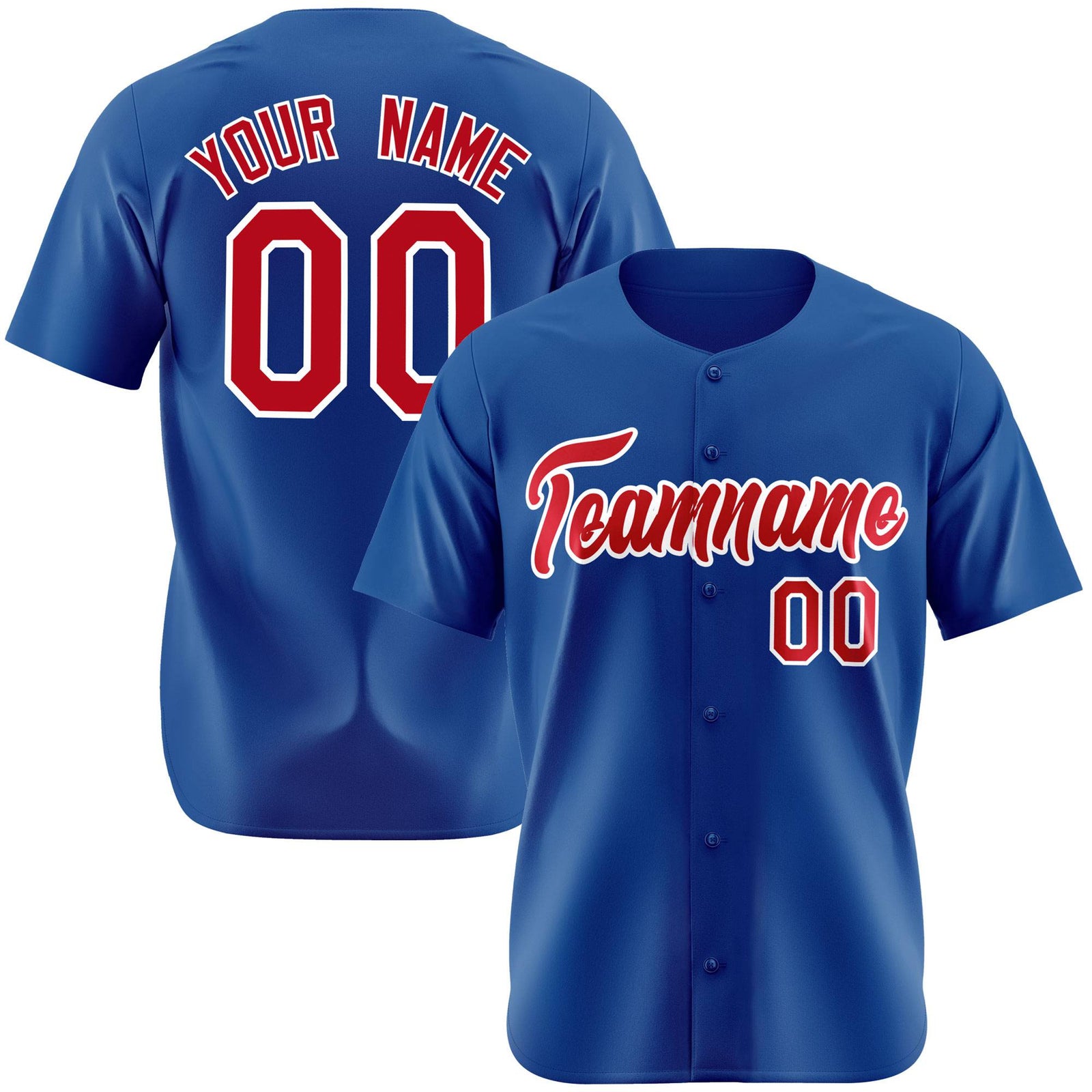 Custom Royal Blue Red Authentic Baseball Jersey