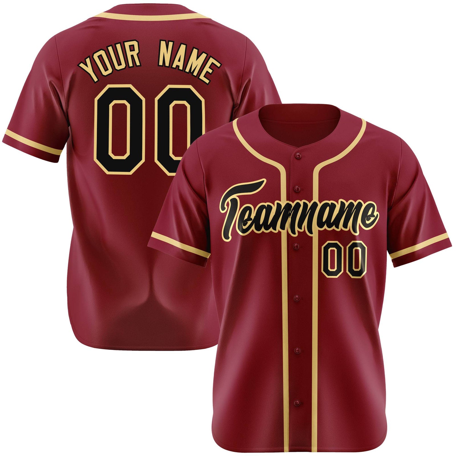 Custom Crimson Khaki Authentic Baseball Jersey