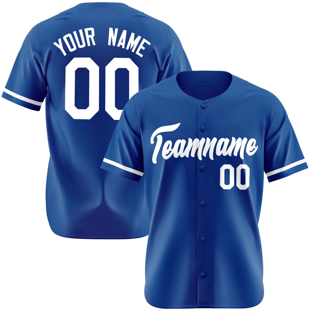 Custom Royal Blue White Authentic Baseball Jersey