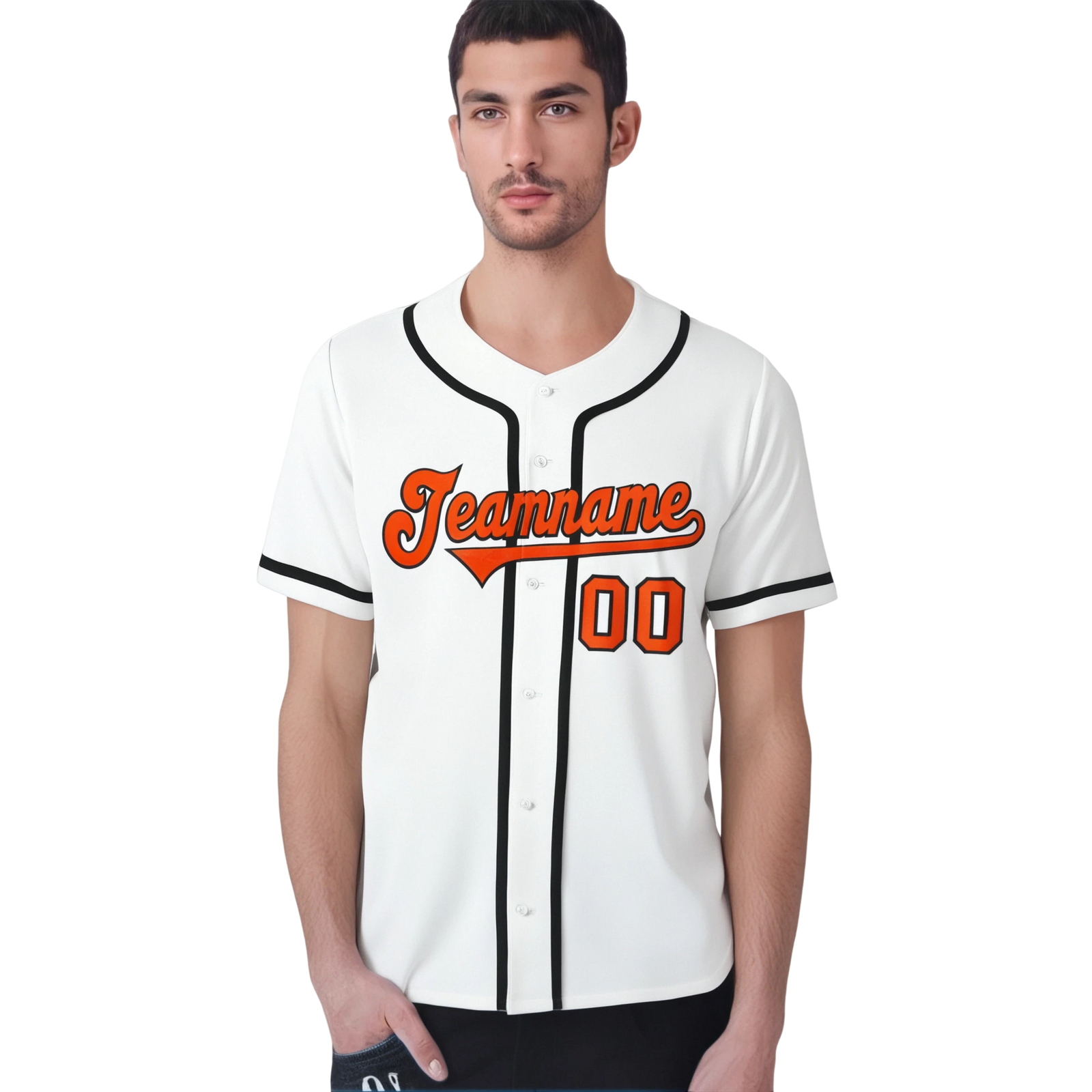 Custom White Black-Orange Classic Style Authentic Baseball Jersey