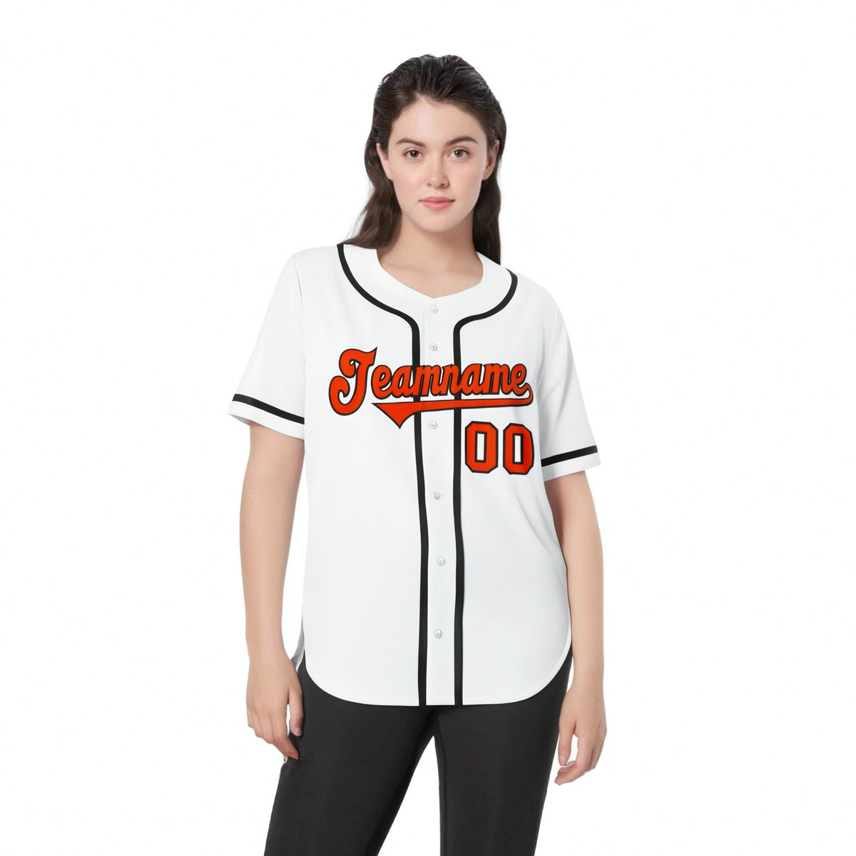 Custom White Black-Orange Classic Style Authentic Baseball Jersey