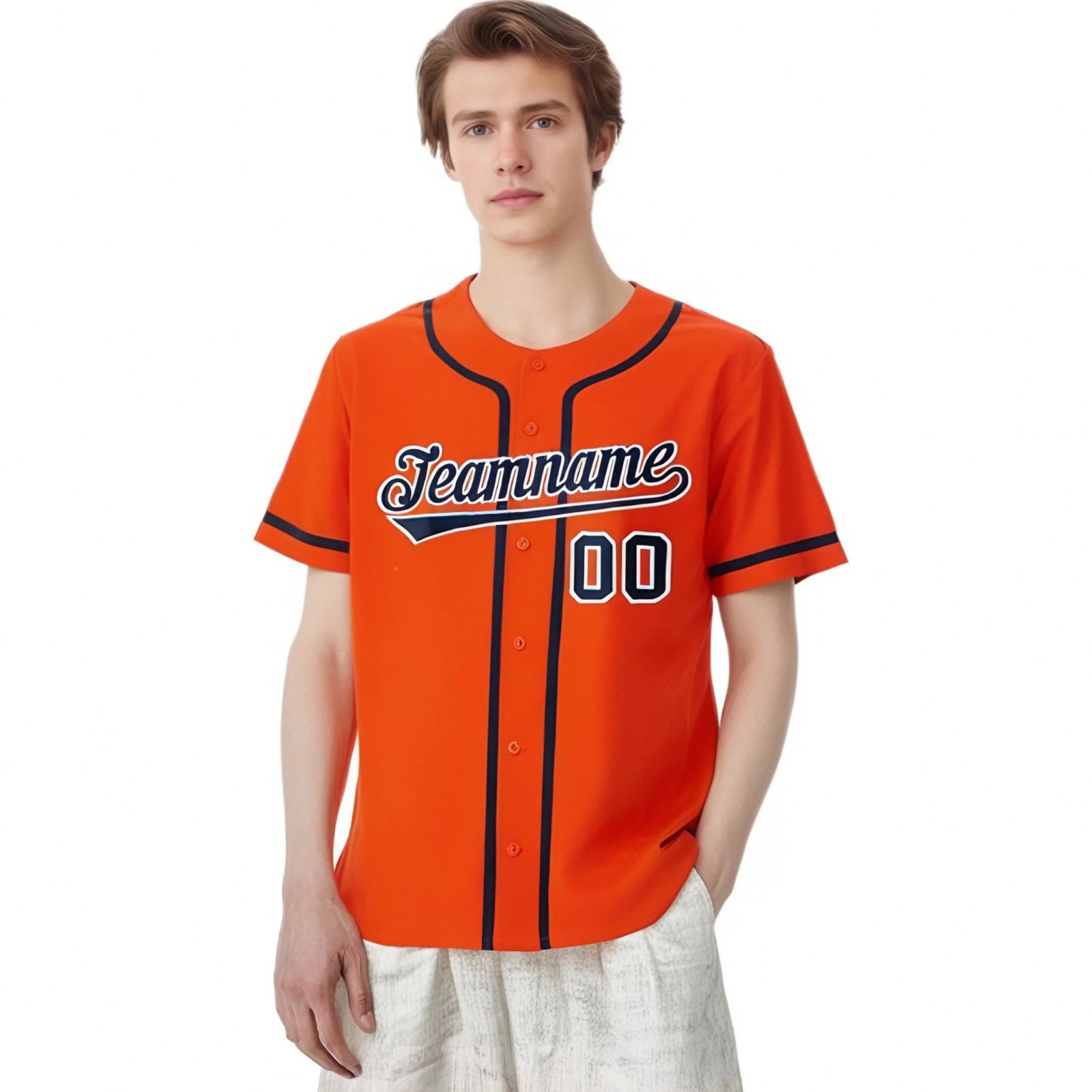 Custom Orange Black Classic Style Authentic Baseball Jersey