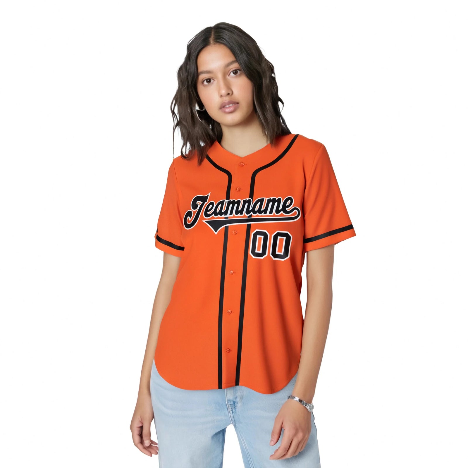 Custom Orange Black Classic Style Authentic Baseball Jersey