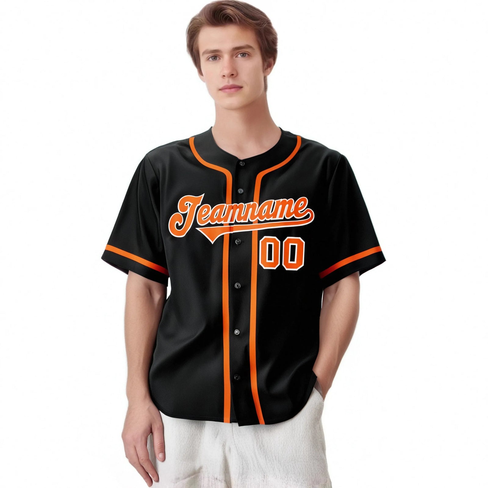 Custom Black Orange Classic Style Authentic Baseball Jersey