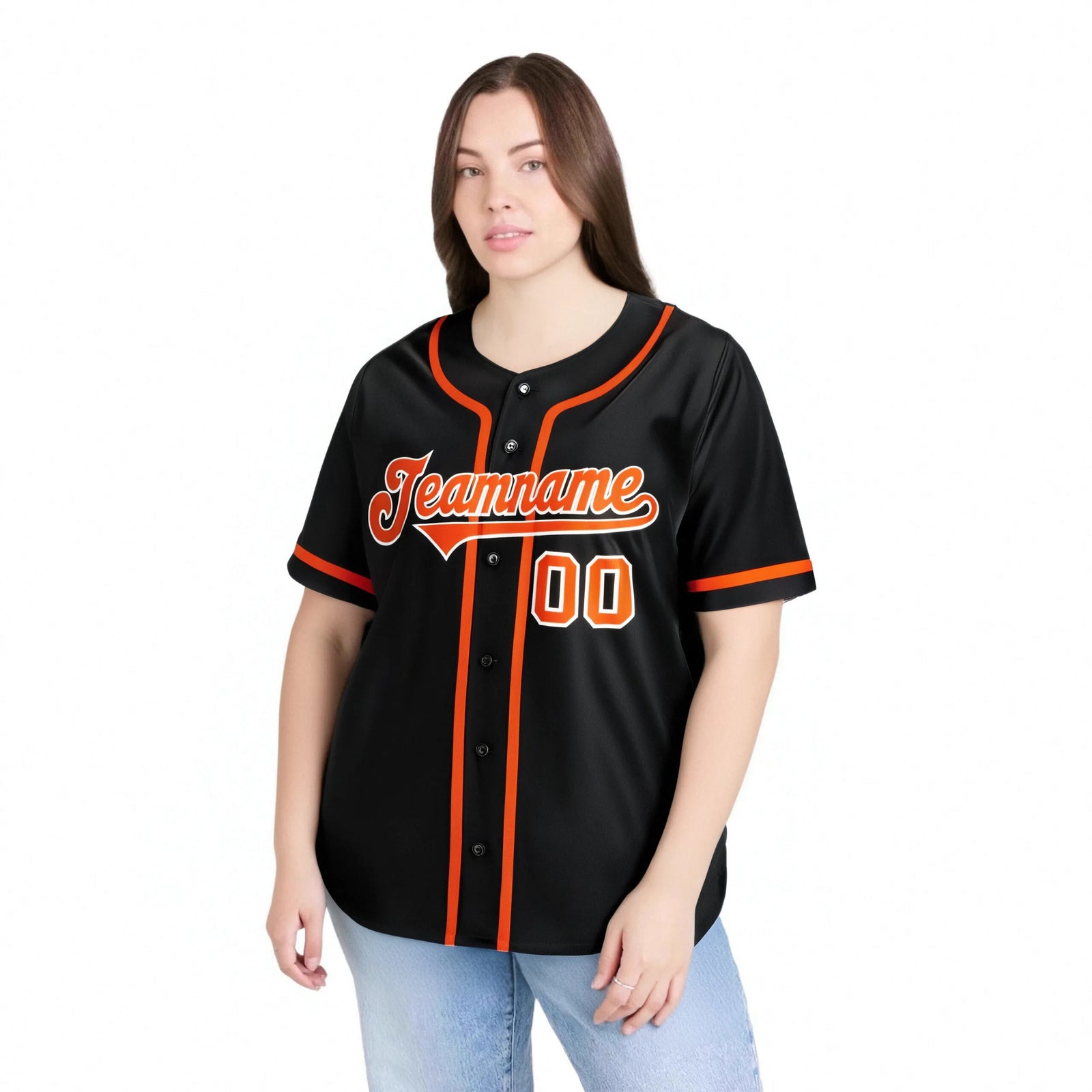 Custom Black Orange Classic Style Authentic Baseball Jersey