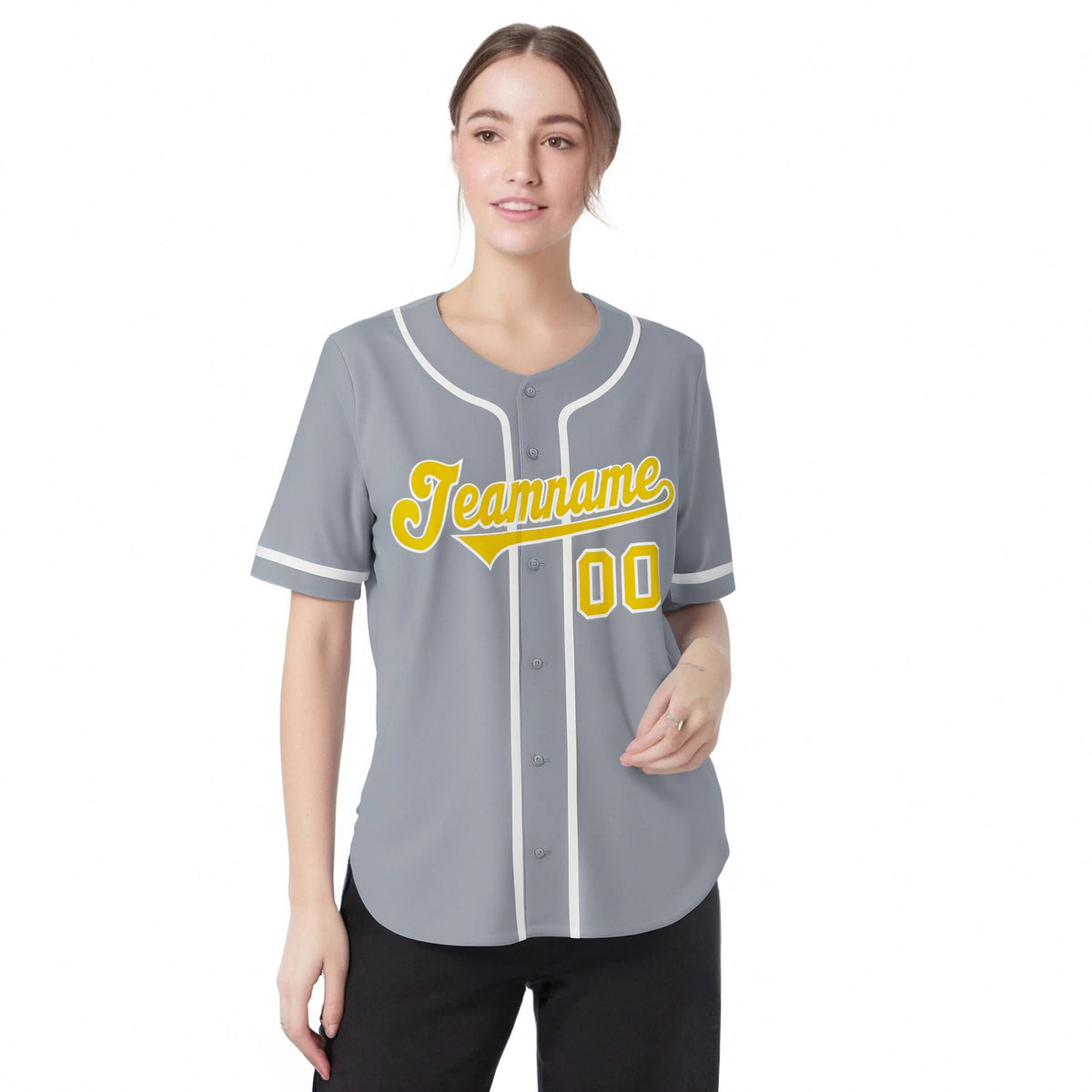 Custom Gray Glod White Classic Style Authentic Baseball Jersey