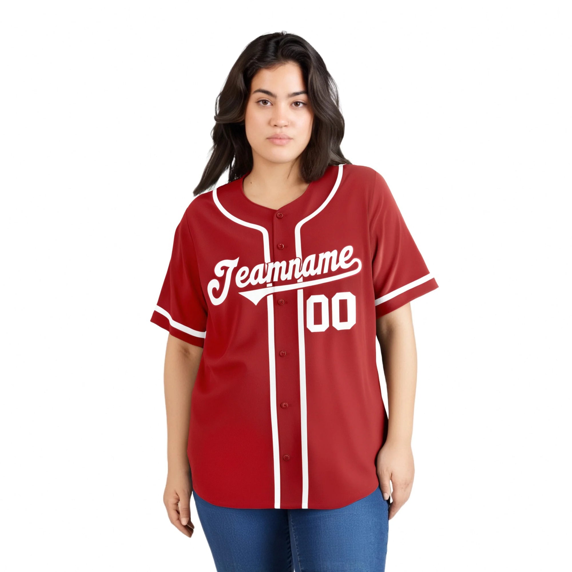 Custom Red White Classic Style Authentic Baseball Jersey