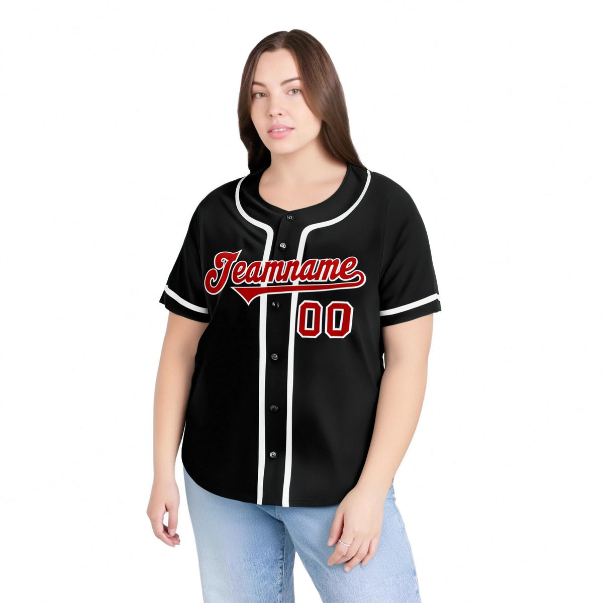 Custom Black Red-White Classic Style Authentic Baseball Jersey