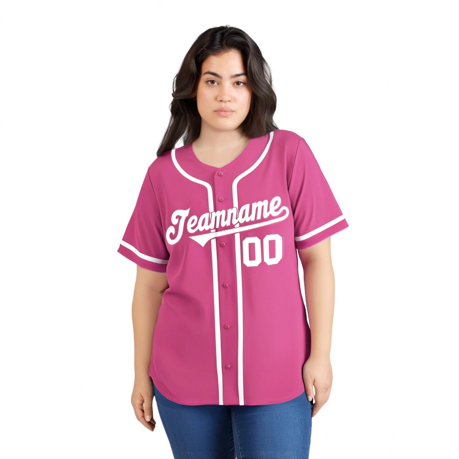 Custom Pink White Classic Style Authentic Baseball Jersey