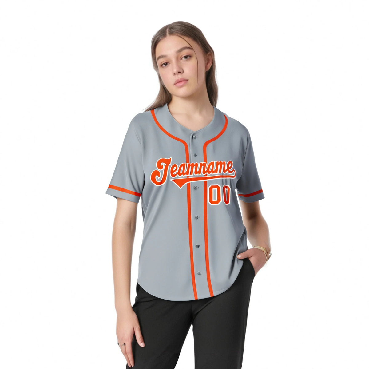 Custom Gray Orange Classic Style Authentic Baseball Jersey