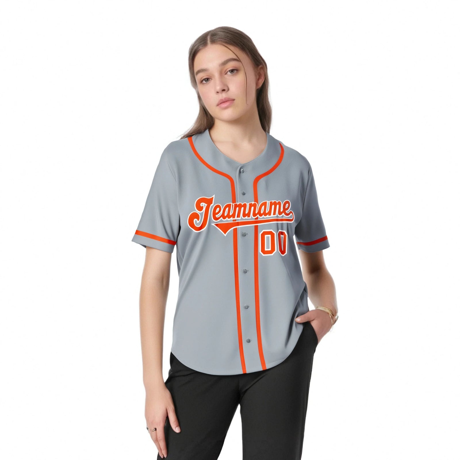 Custom Gray Orange Classic Style Authentic Baseball Jersey