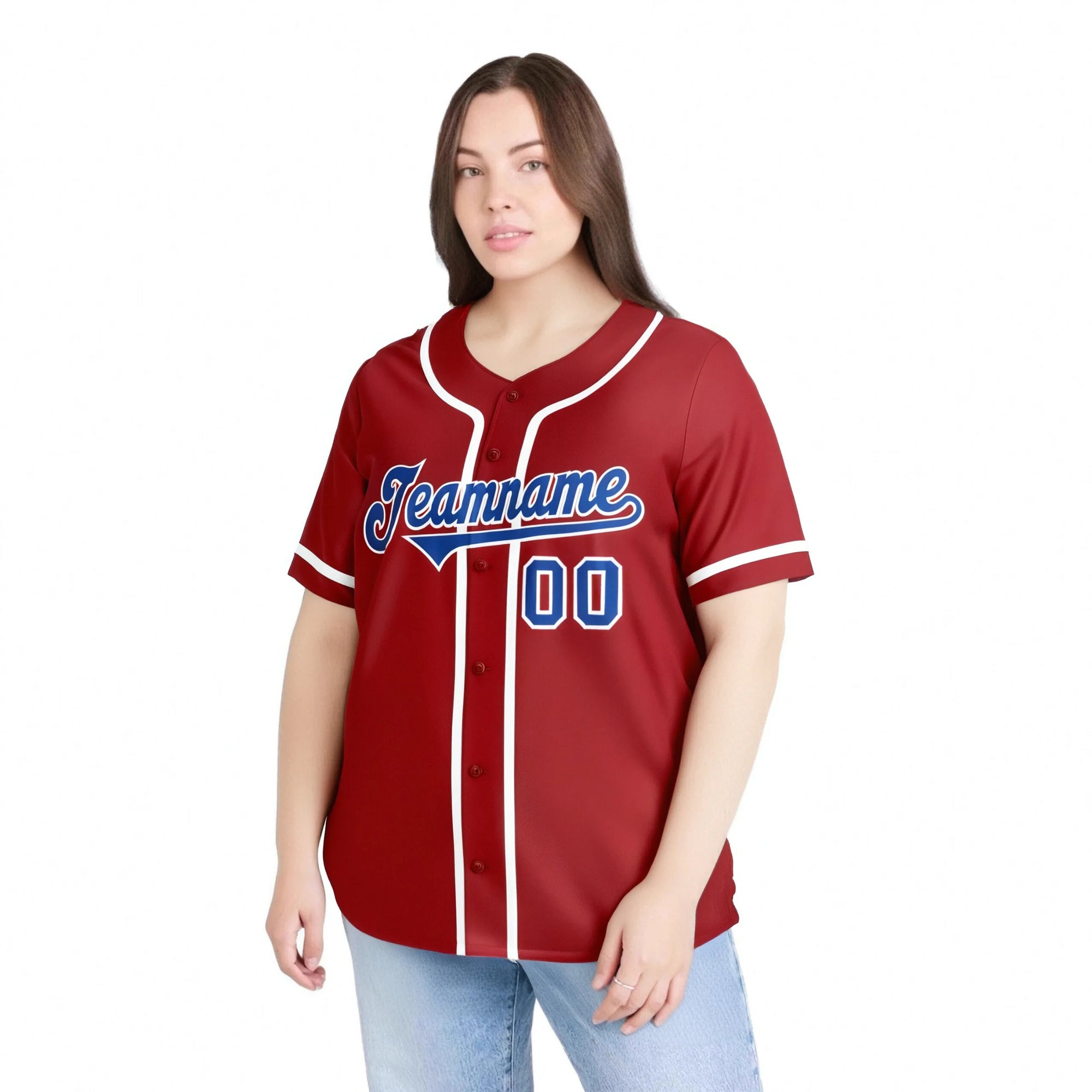 Custom Red Royal Blue-White Classic Style Authentic Baseball Jersey