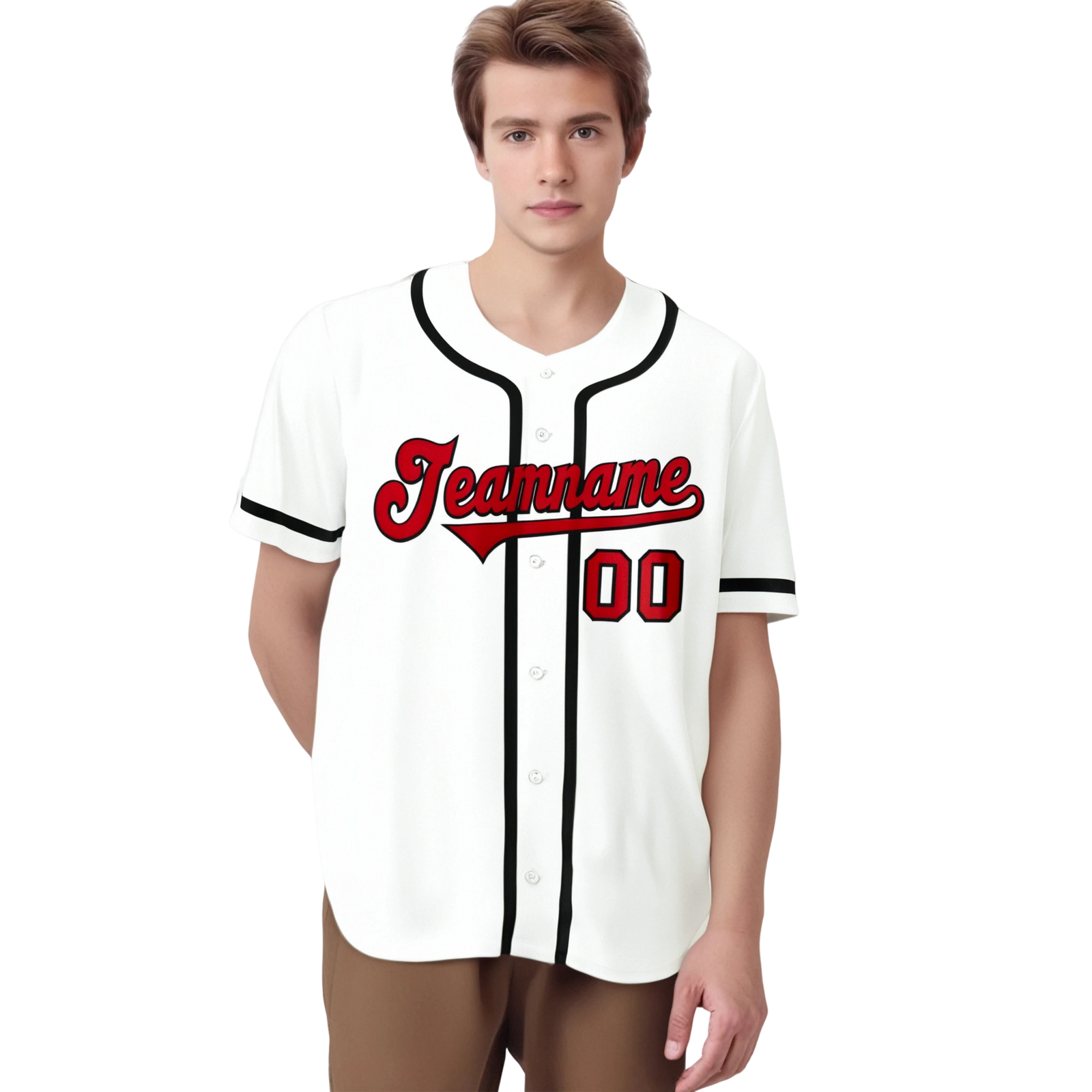 Custom White Red-Black Classic Style Authentic Baseball Jersey