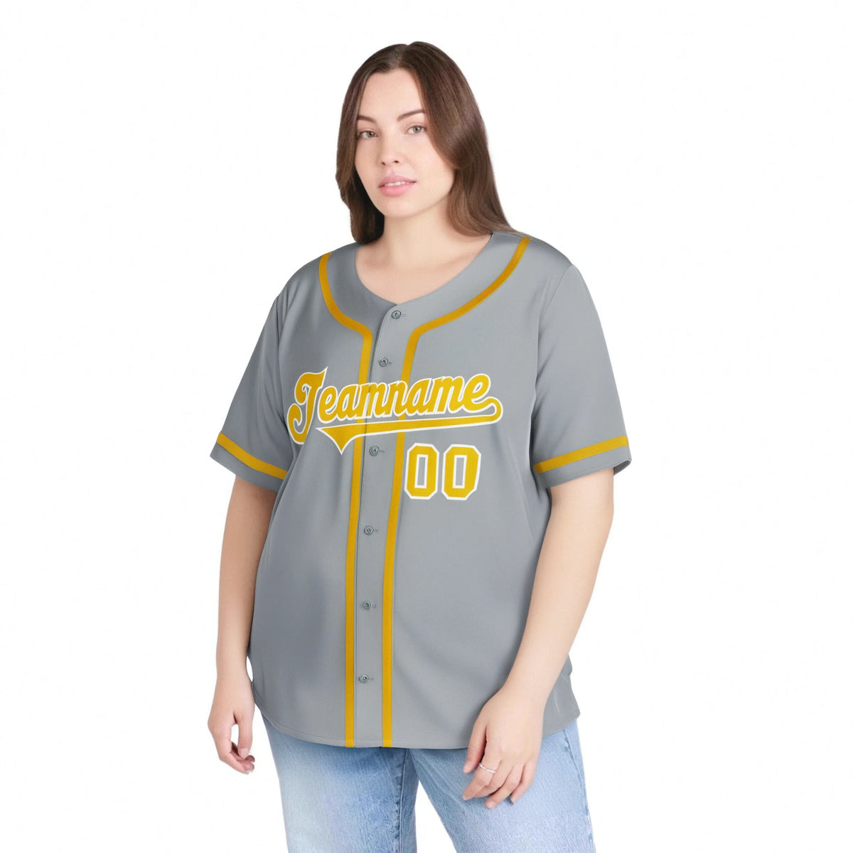 Custom Gray Gold-White Classic Style Authentic Baseball Jersey